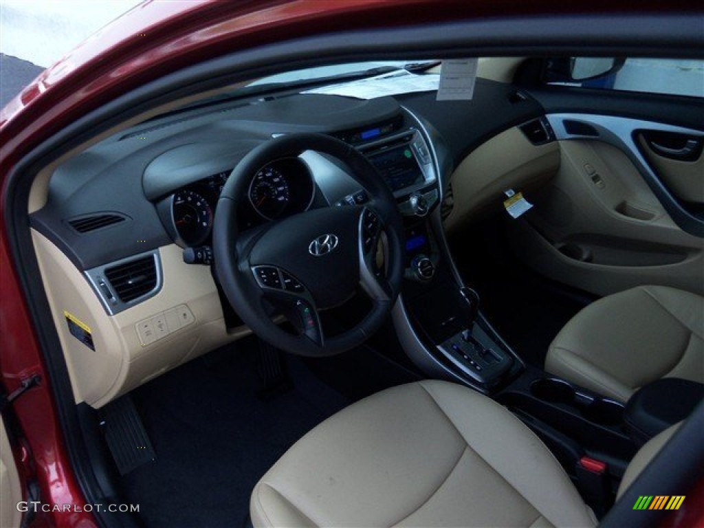 2013 Elantra Limited - Red Allure / Beige photo #11
