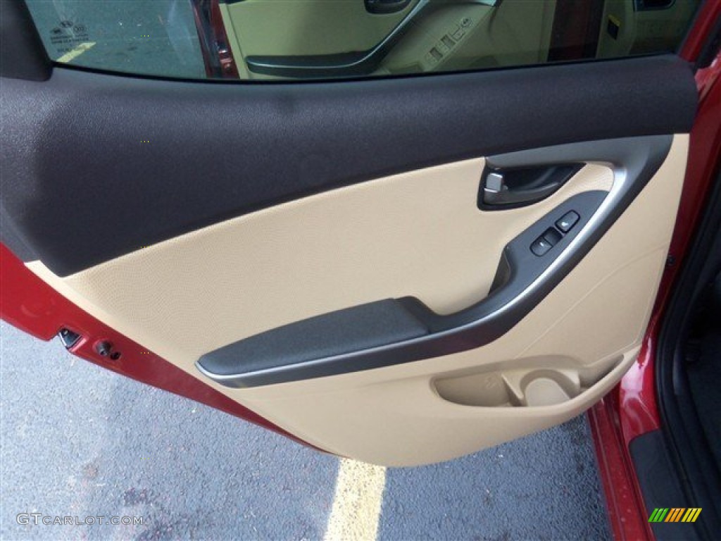 2013 Elantra Limited - Red Allure / Beige photo #13