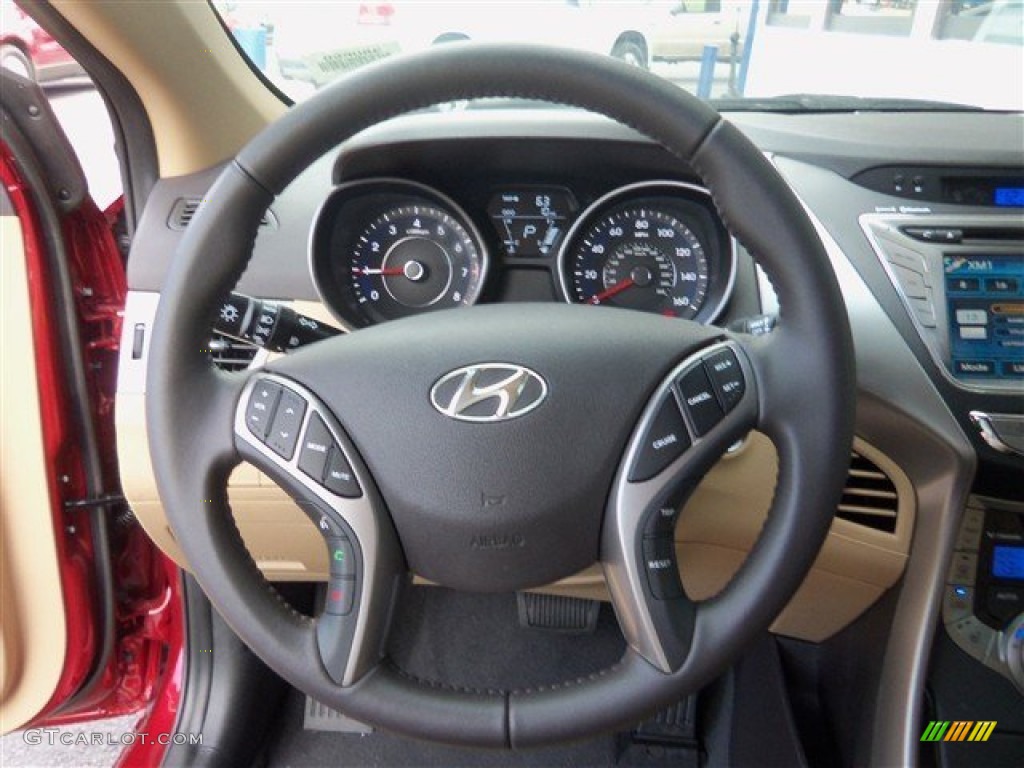 2013 Elantra Limited - Red Allure / Beige photo #15