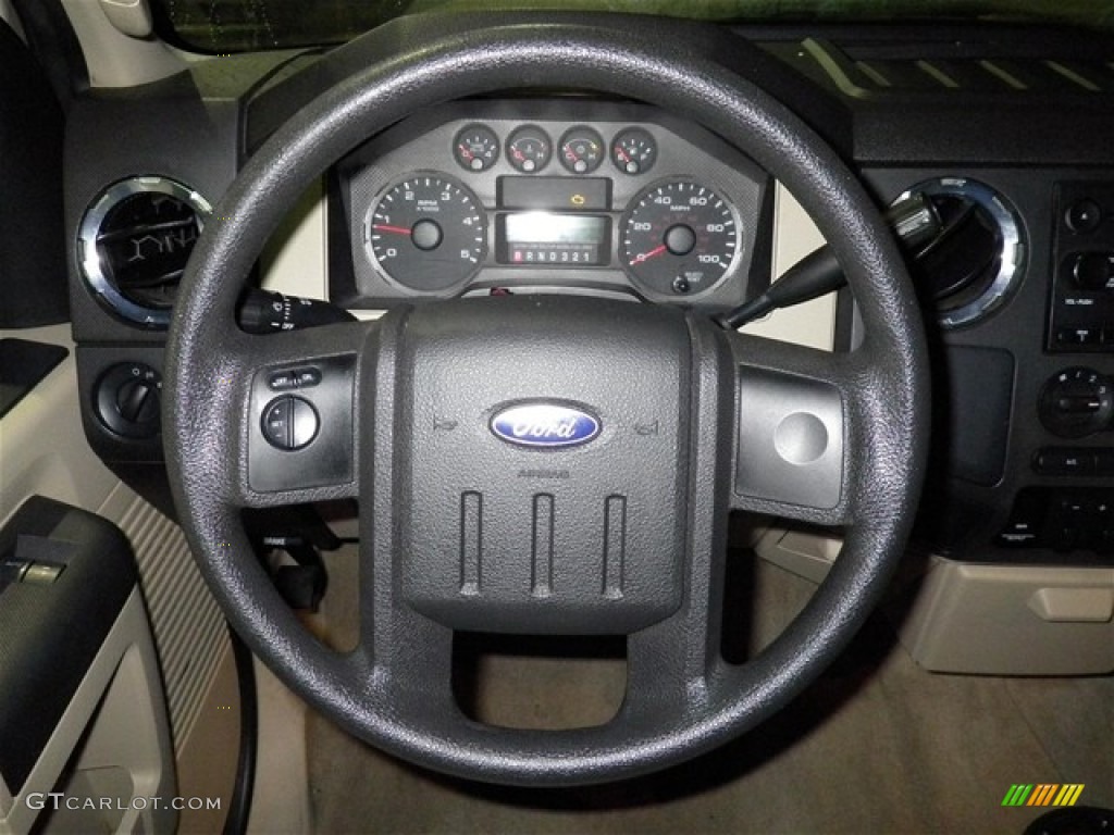 2008 Ford F350 Super Duty XLT SuperCab 4x4 Dually Medium Stone Steering Wheel Photo #73883030