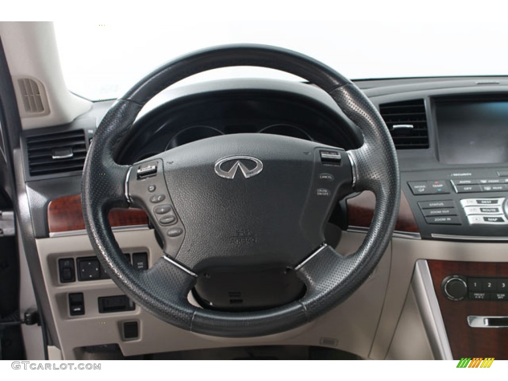 2009 Infiniti M 35x AWD Sedan Stone Gray Steering Wheel Photo #73883498