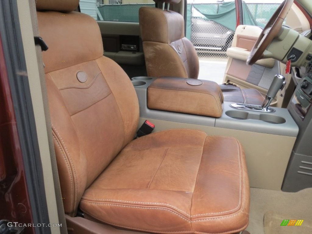 Castano Brown Leather Interior 2007 Ford F150 King Ranch SuperCrew Photo #73886885