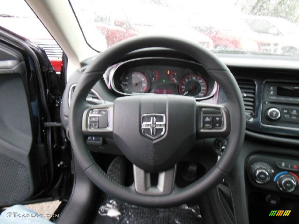 2013 Dodge Dart Aero Black Steering Wheel Photo #73887043