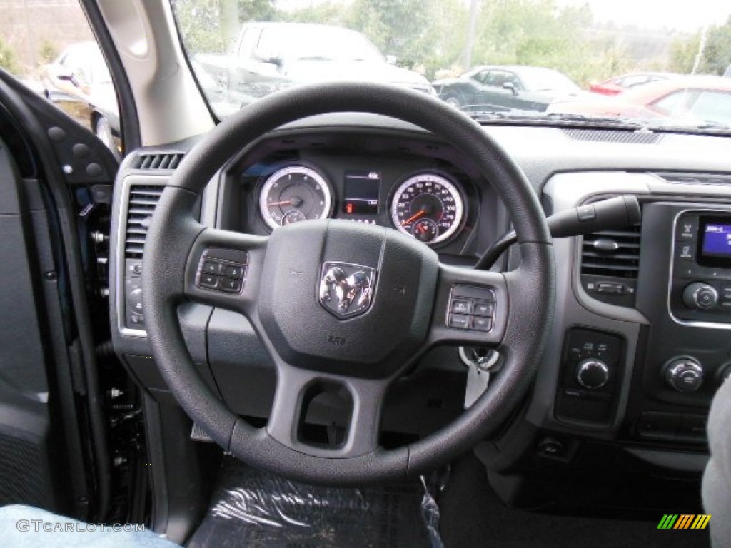 2013 Ram 1500 Express Quad Cab 4x4 Black/Diesel Gray Steering Wheel Photo #73887356