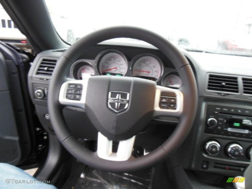 2013 Dodge Challenger R/T Classic Dark Slate Gray Steering Wheel Photo #73887701
