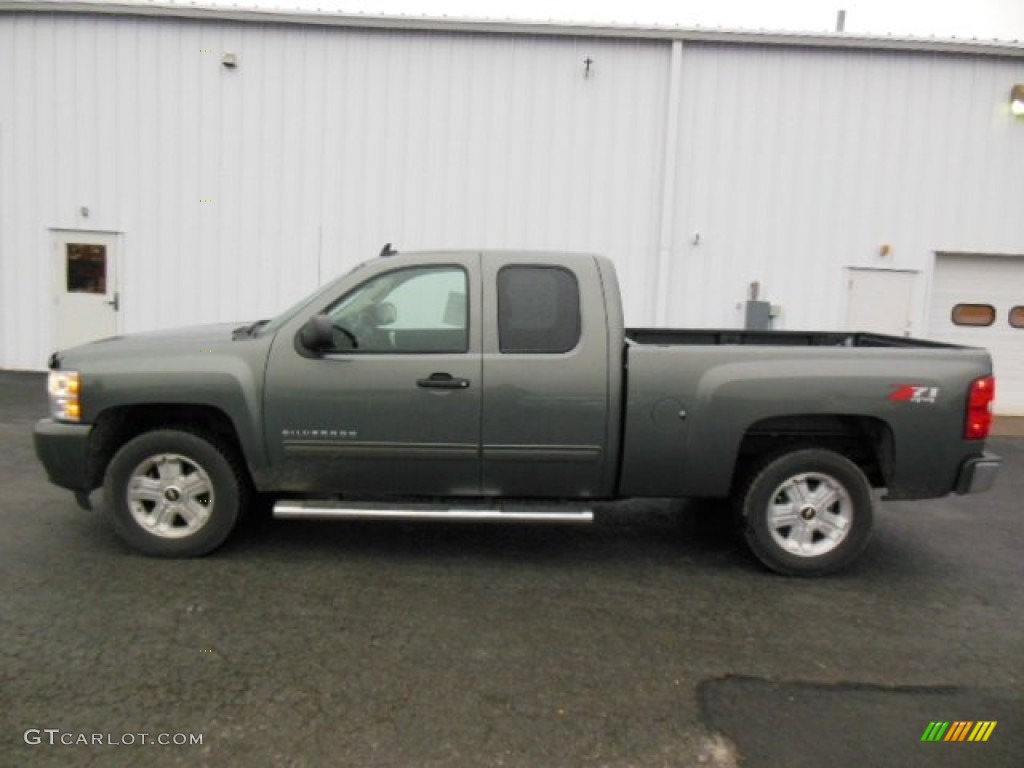 Steel Green Metallic 2011 Chevrolet Silverado 1500 LT Extended Cab 4x4 Exterior Photo #73888220