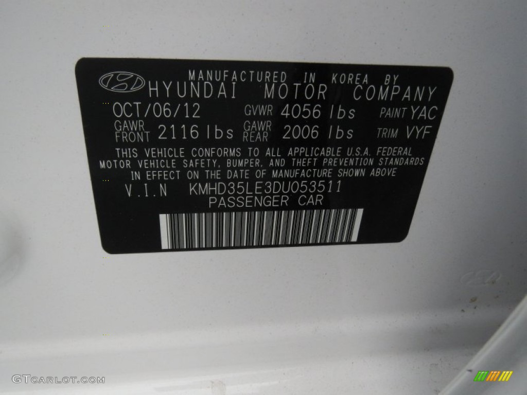 2013 Elantra GT - Monaco White / Beige photo #30
