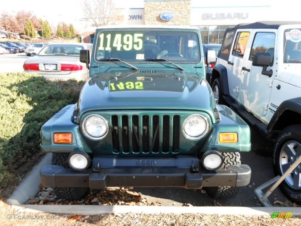 2000 Wrangler Sahara 4x4 - Forest Green Pearl / Camel/Dark Green photo #2