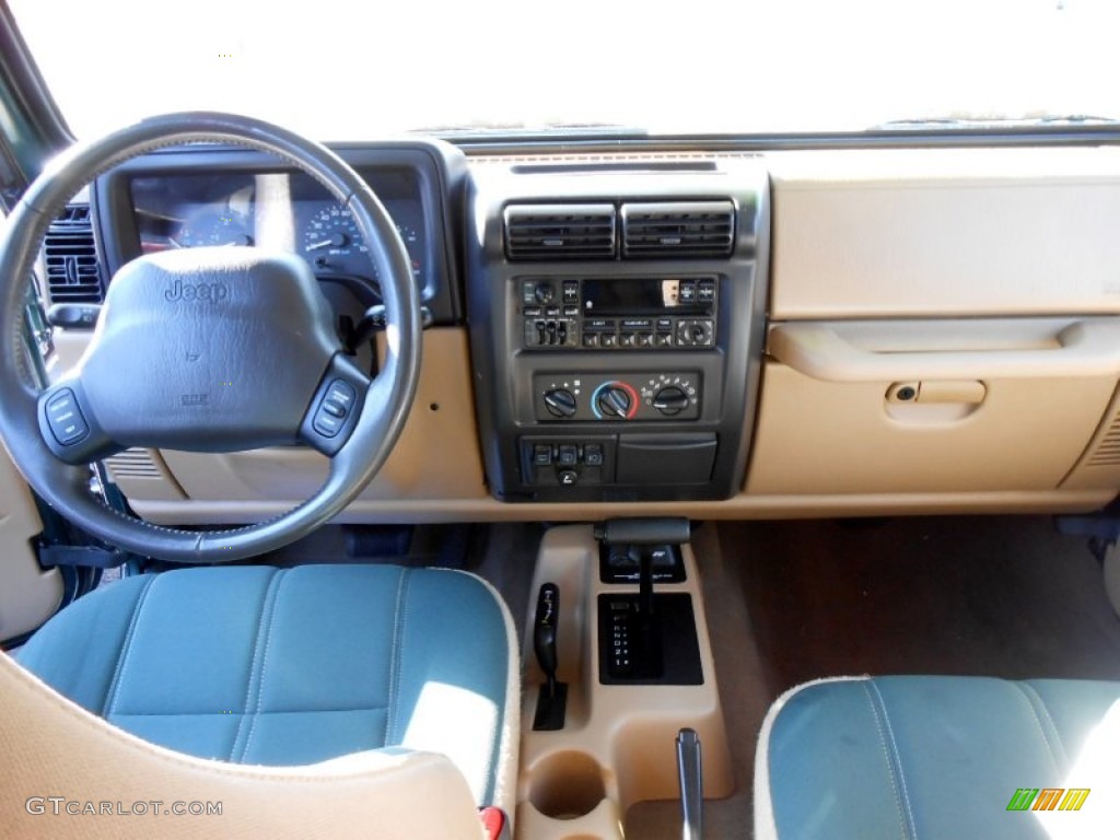 2000 Wrangler Sahara 4x4 - Forest Green Pearl / Camel/Dark Green photo #8