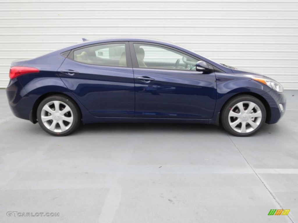 2013 Elantra Limited - Indigo Night / Beige photo #2