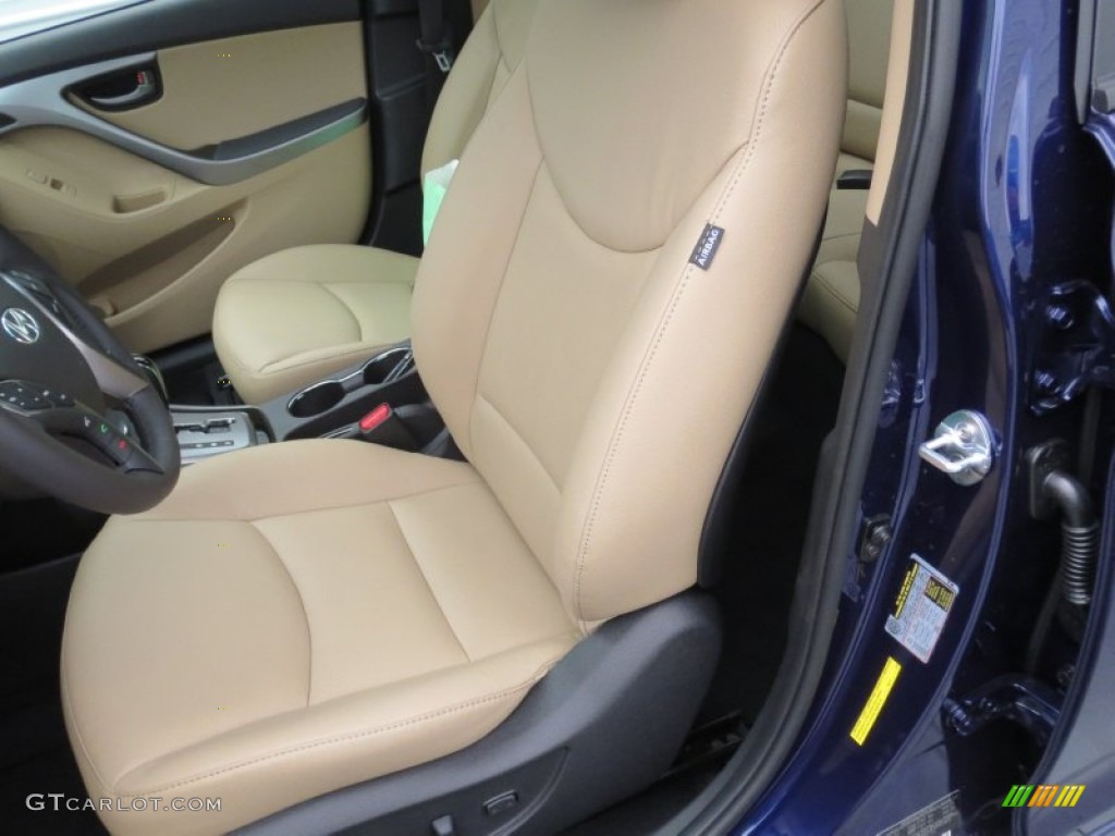 2013 Elantra Limited - Indigo Night / Beige photo #22
