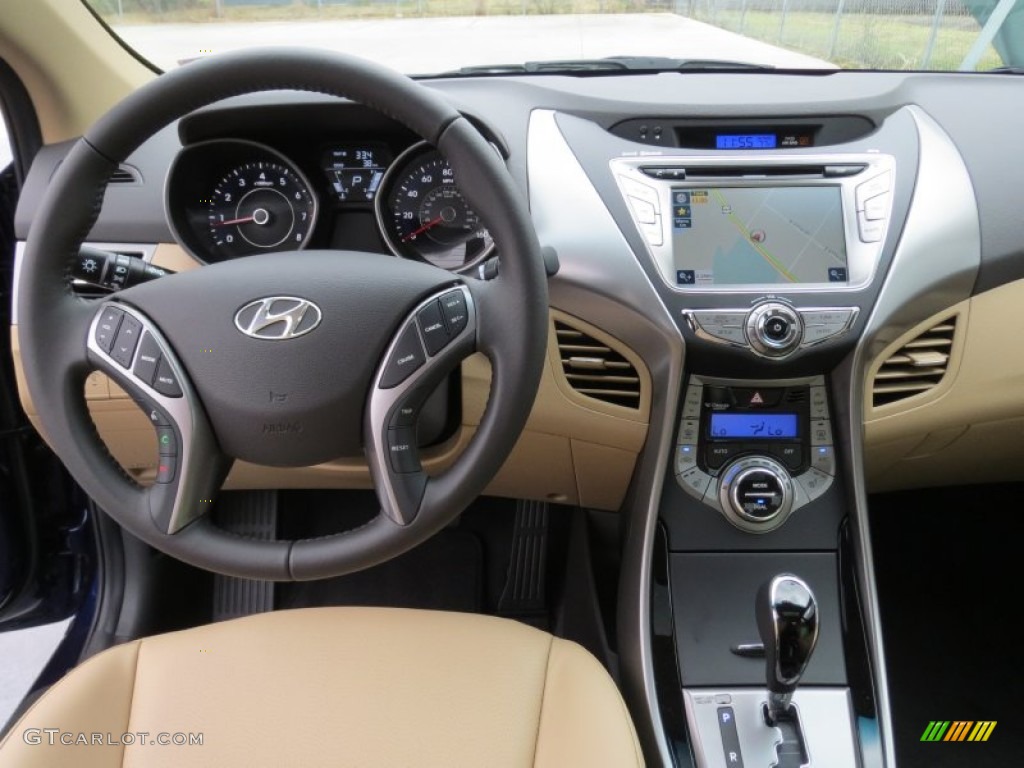 2013 Elantra Limited - Indigo Night / Beige photo #25