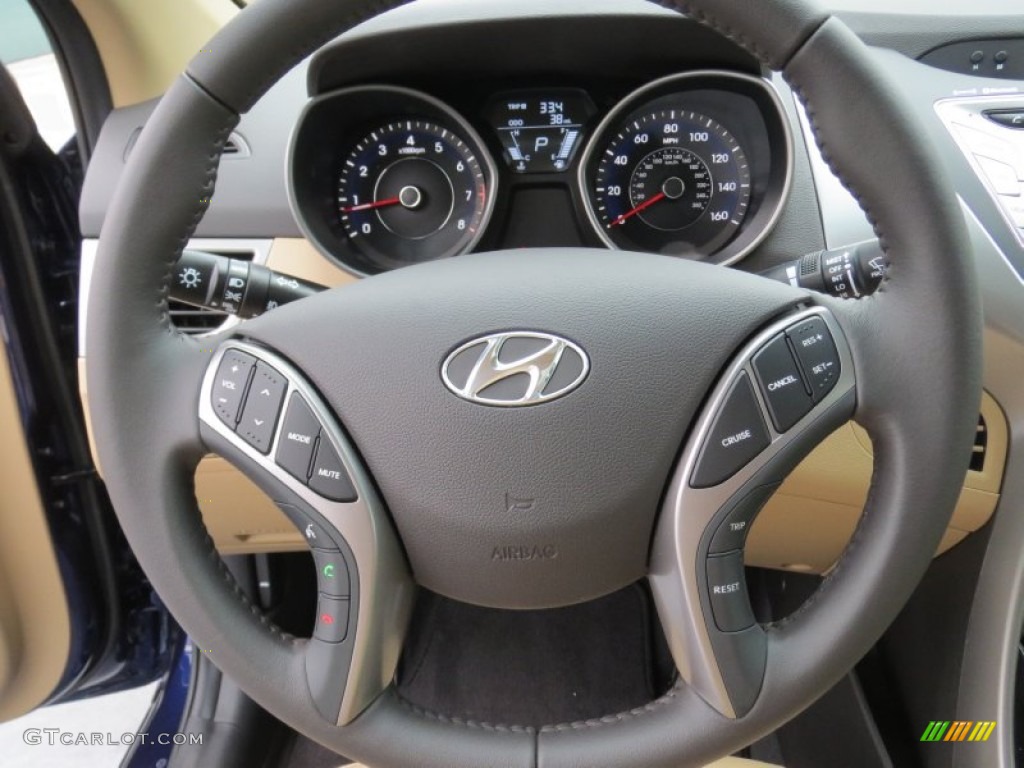 2013 Elantra Limited - Indigo Night / Beige photo #31