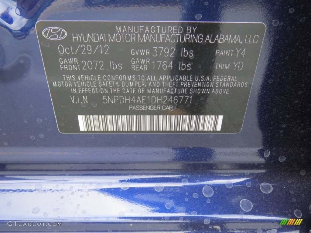 2013 Elantra Limited - Indigo Night / Beige photo #34