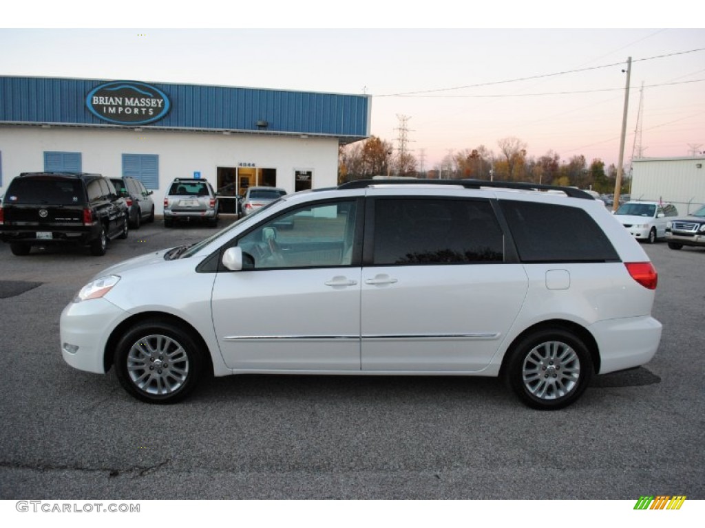 2007 Sienna XLE Limited - Arctic Frost Pearl White / Taupe photo #2
