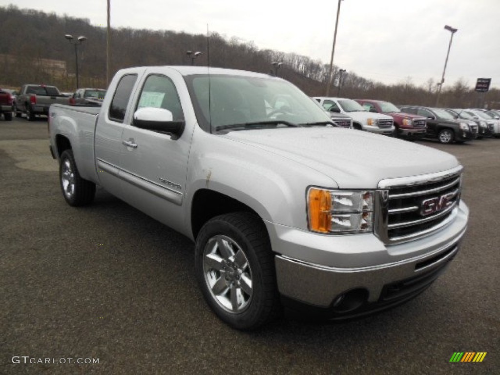 2013 Sierra 1500 SLE Extended Cab 4x4 - Quicksilver Metallic / Ebony photo #4