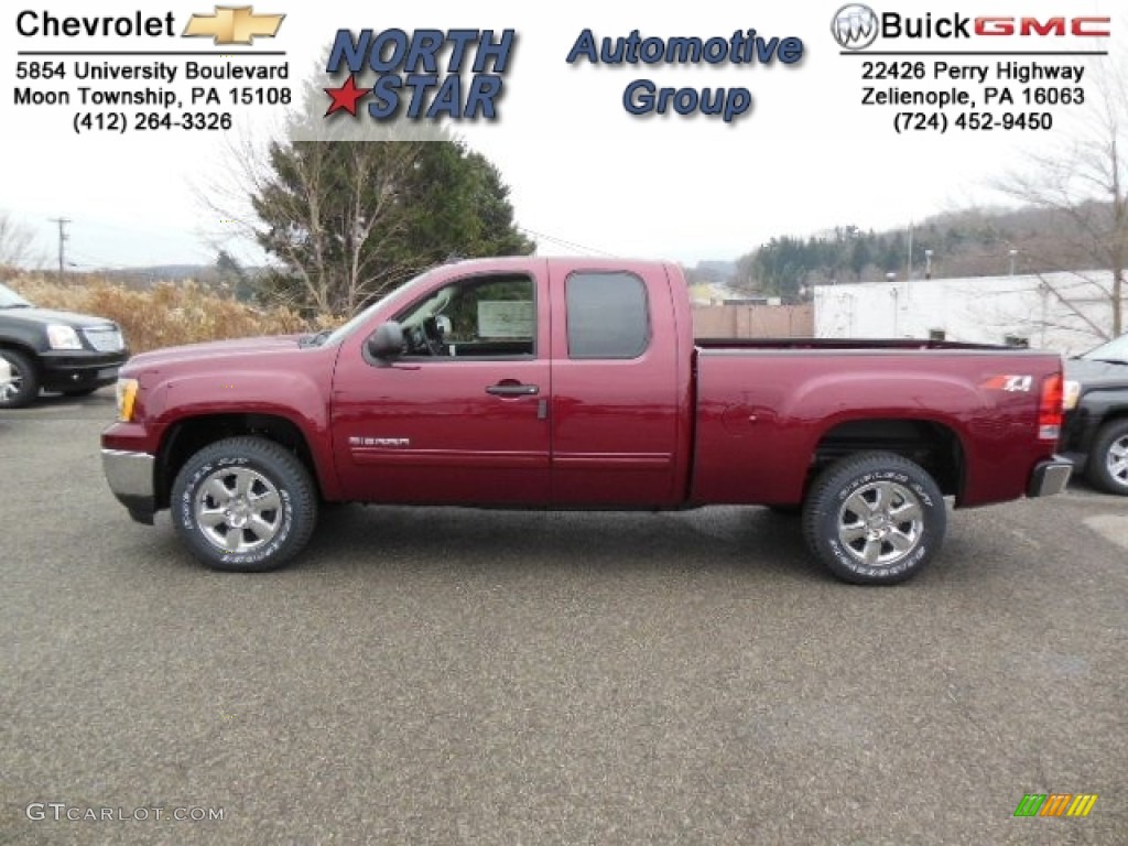 2013 Sierra 1500 SLE Extended Cab 4x4 - Sonoma Red Metallic / Ebony photo #1