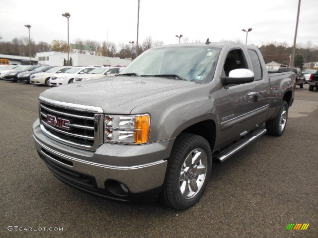 2013 Sierra 1500 SLE Extended Cab 4x4 - Steel Gray Metallic / Ebony photo #2