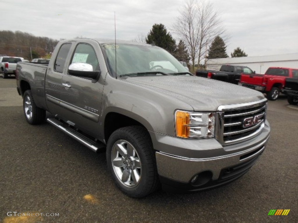 2013 Sierra 1500 SLE Extended Cab 4x4 - Steel Gray Metallic / Ebony photo #4