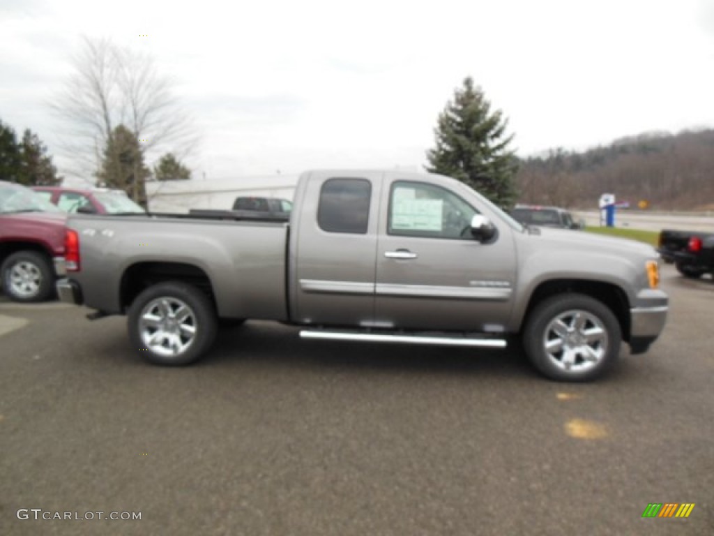 2013 Sierra 1500 SLE Extended Cab 4x4 - Steel Gray Metallic / Ebony photo #5