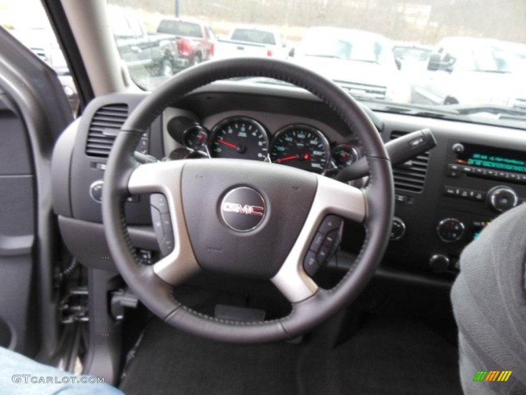 2013 Sierra 1500 SLE Extended Cab 4x4 - Steel Gray Metallic / Ebony photo #17