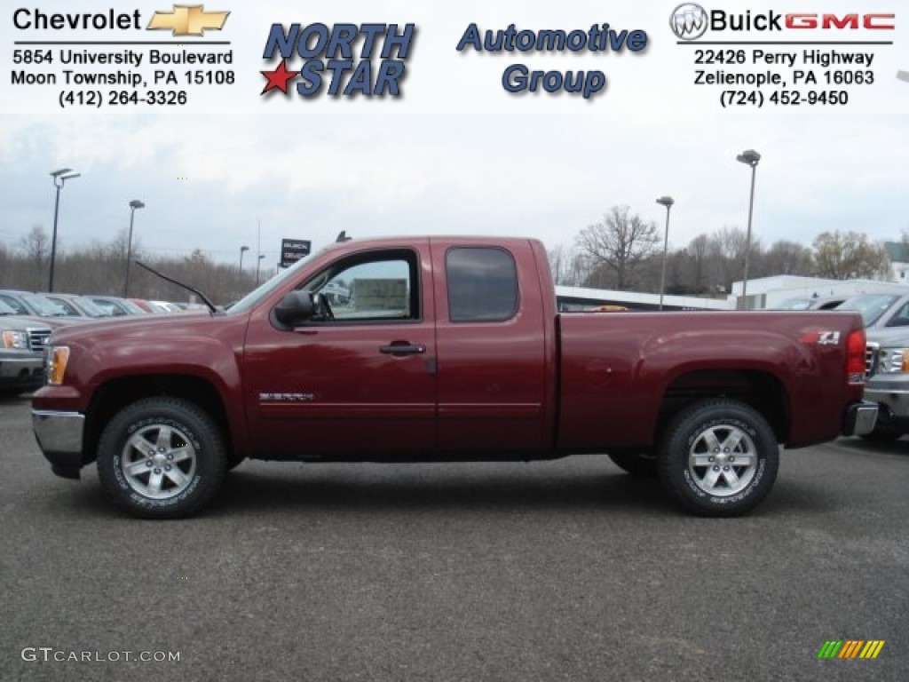 2013 Sierra 1500 SLE Extended Cab 4x4 - Sonoma Red Metallic / Ebony photo #1