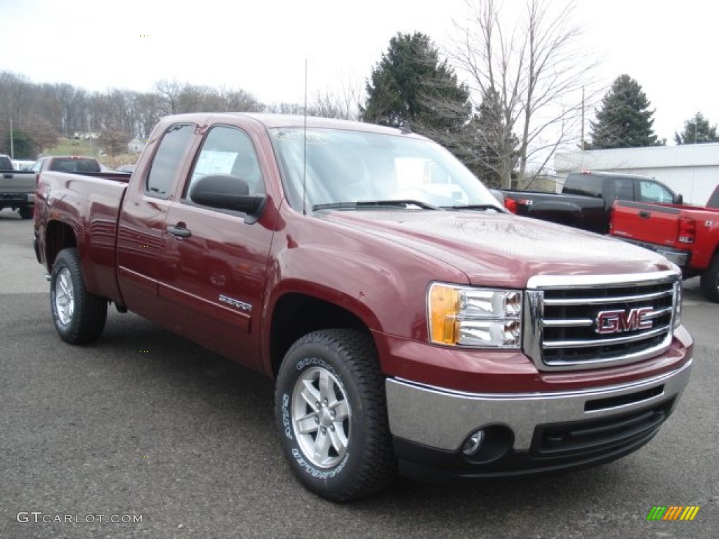 2013 Sierra 1500 SLE Extended Cab 4x4 - Sonoma Red Metallic / Ebony photo #4