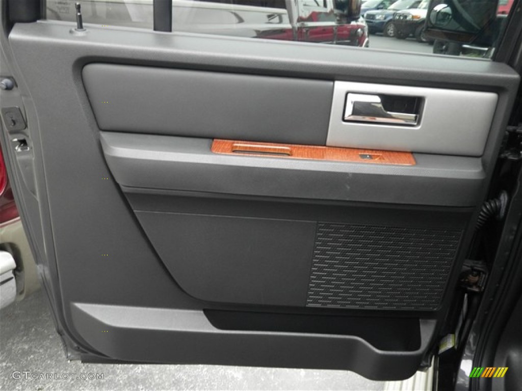 2007 Ford Expedition EL Eddie Bauer Charcoal Black/Camel Door Panel Photo #73900901