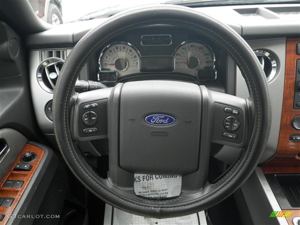 2007 Ford Expedition EL Eddie Bauer Charcoal Black/Camel Steering Wheel Photo #73901012