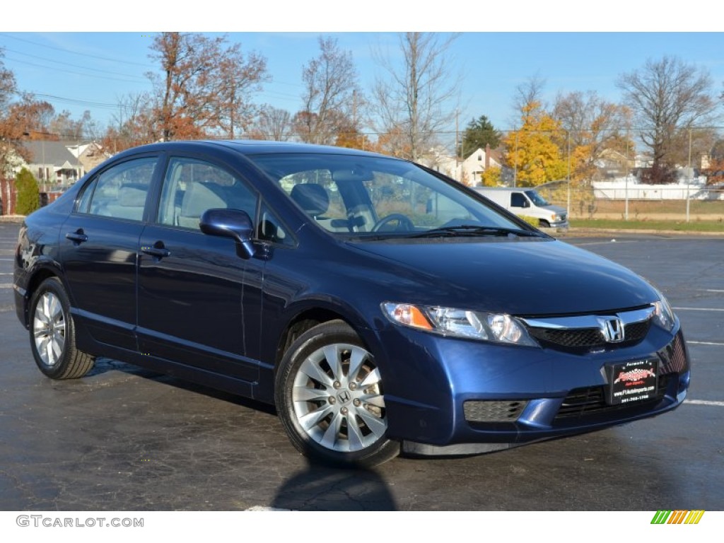 2009 Civic EX Sedan - Royal Blue Pearl / Gray photo #1