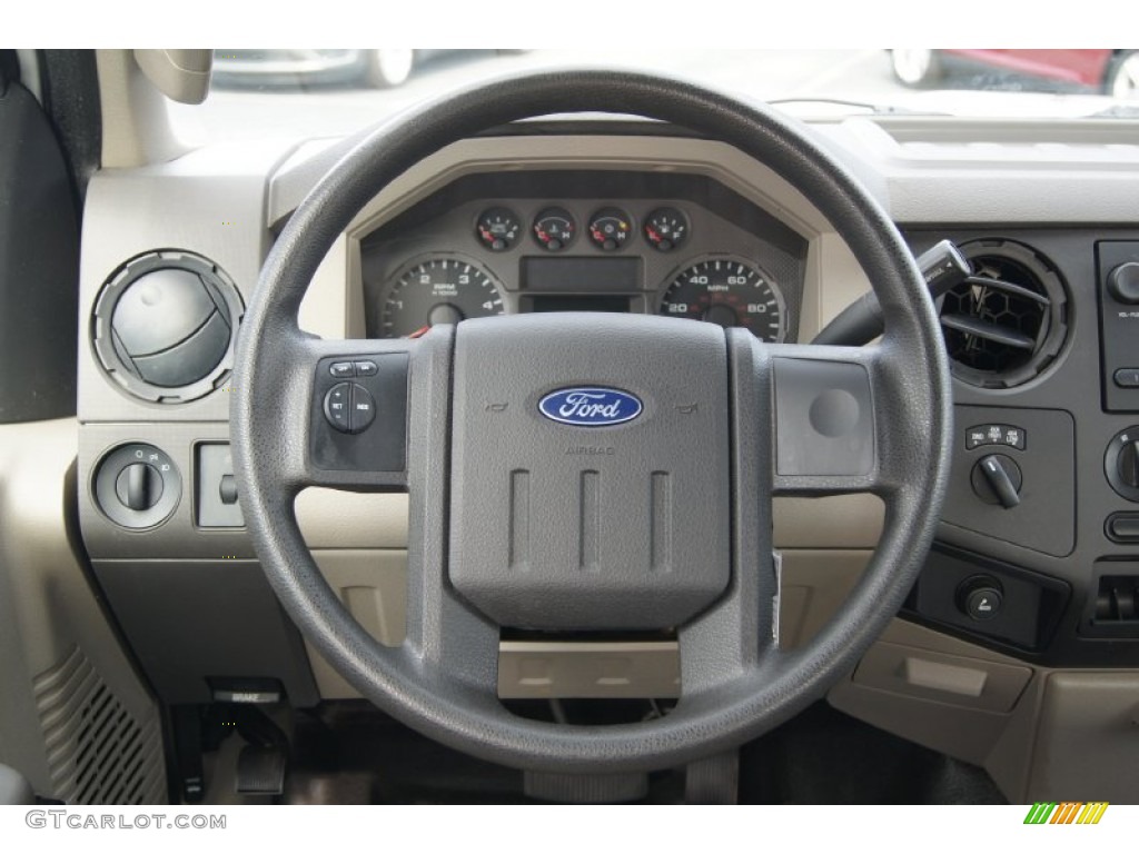 2008 Ford F250 Super Duty XL Crew Cab 4x4 Camel Steering Wheel Photo #73903661