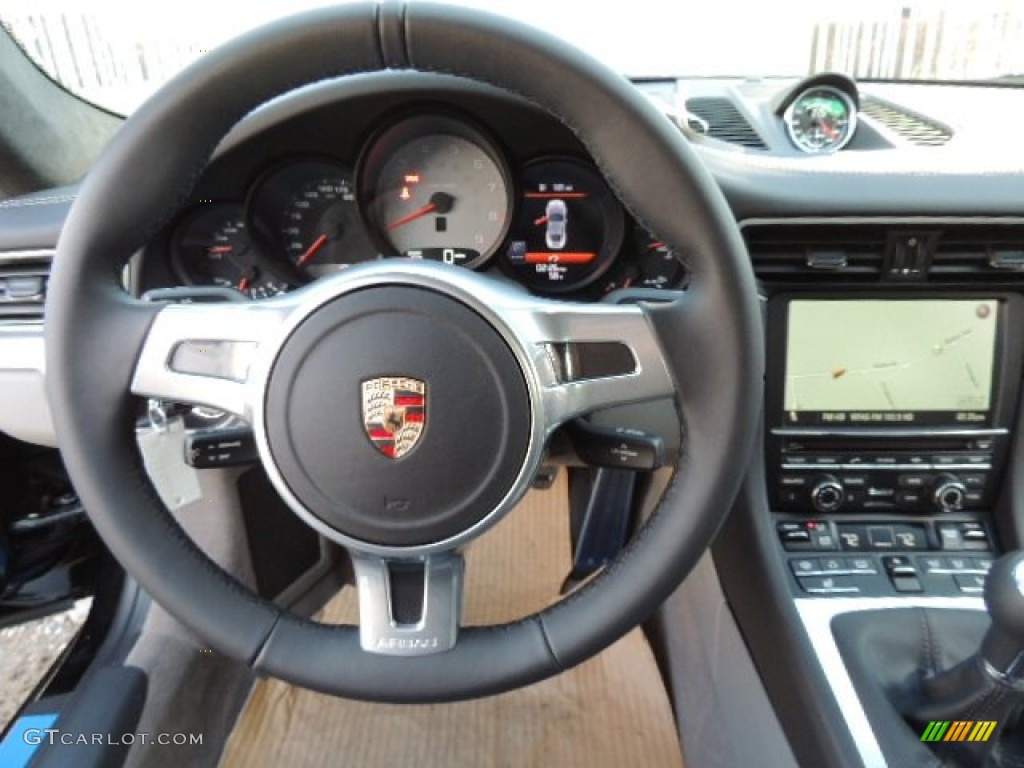 2013 Porsche 911 Carrera S Coupe Agate Grey/Pebble Grey Steering Wheel Photo #73905254