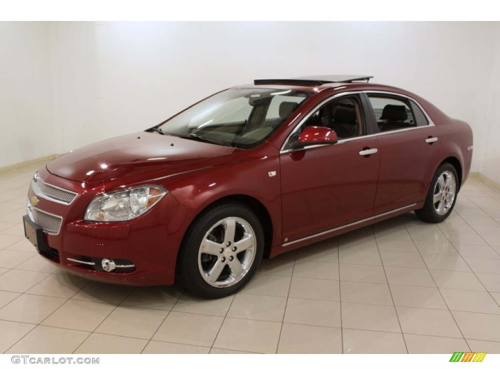 2008 Malibu LTZ Sedan - Red Jewel Tint Coat / Cocoa/Cashmere Beige photo #3