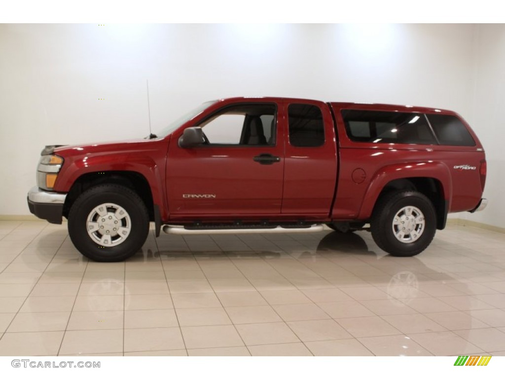 Cherry Red Metallic 2004 GMC Canyon SLE Extended Cab 4x4 Exterior Photo #73907321