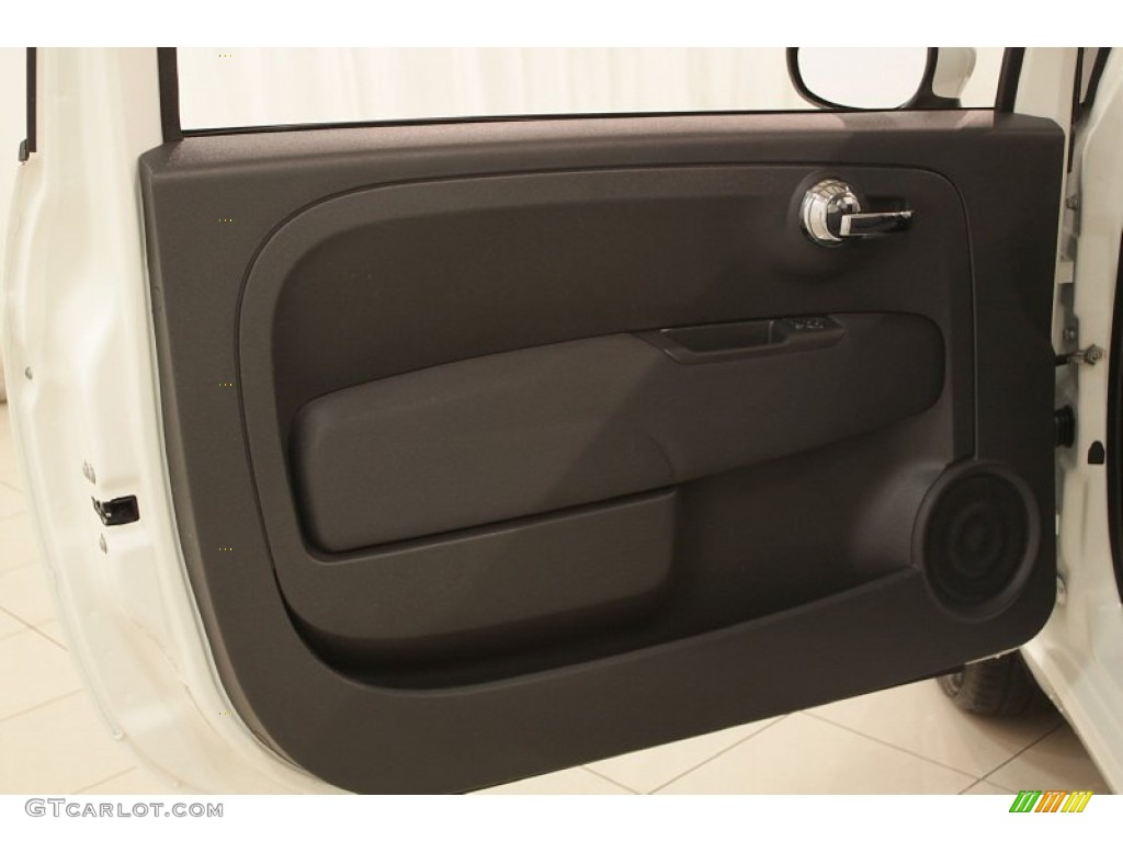 2012 Fiat 500 Pop Tessuto Grigio/Avorio (Grey/Ivory) Door Panel Photo #73908192