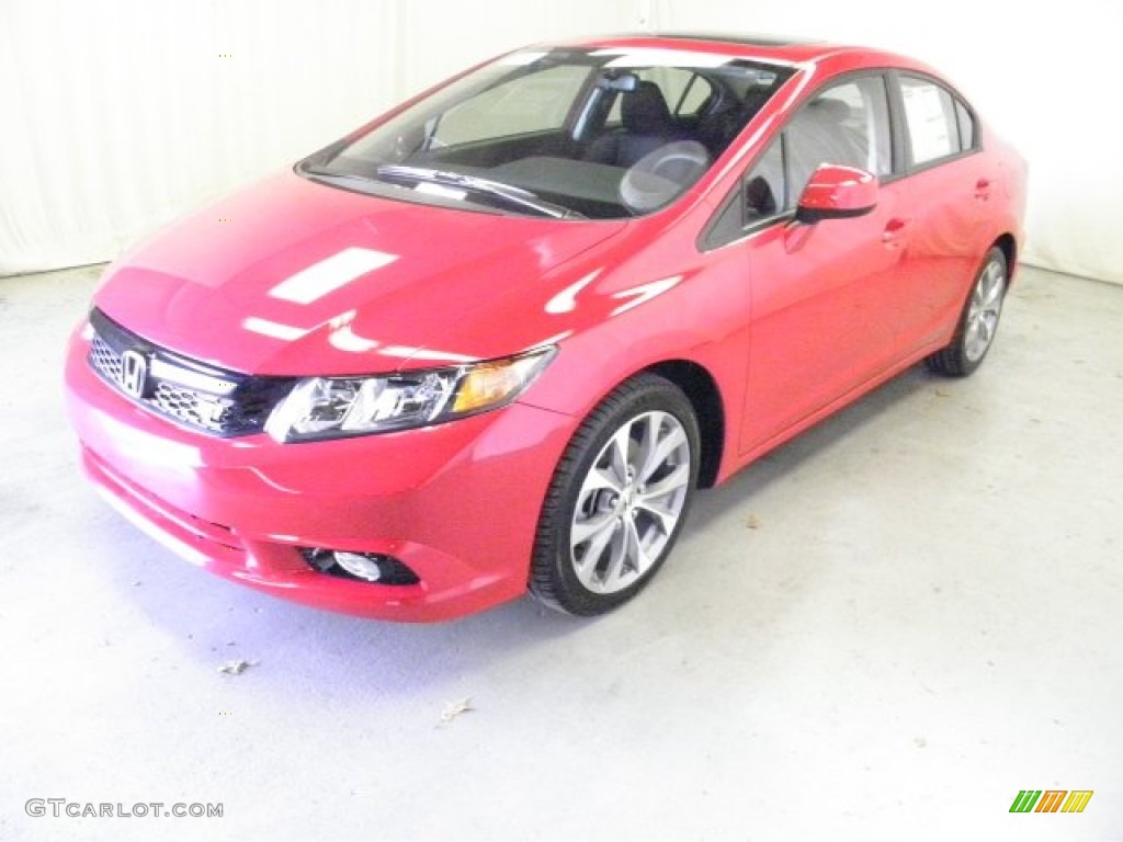 2012 Civic Si Sedan - Rallye Red / Black photo #3