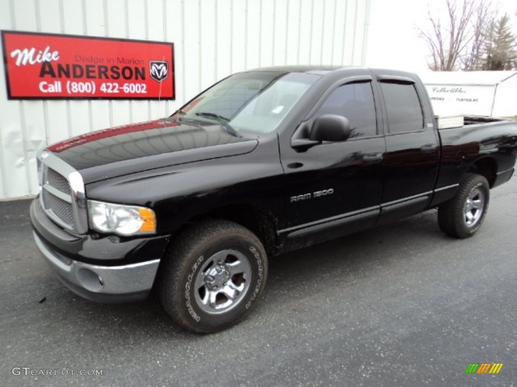 2002 Ram 1500 SLT Quad Cab 4x4 - Black / Dark Slate Gray photo #1
