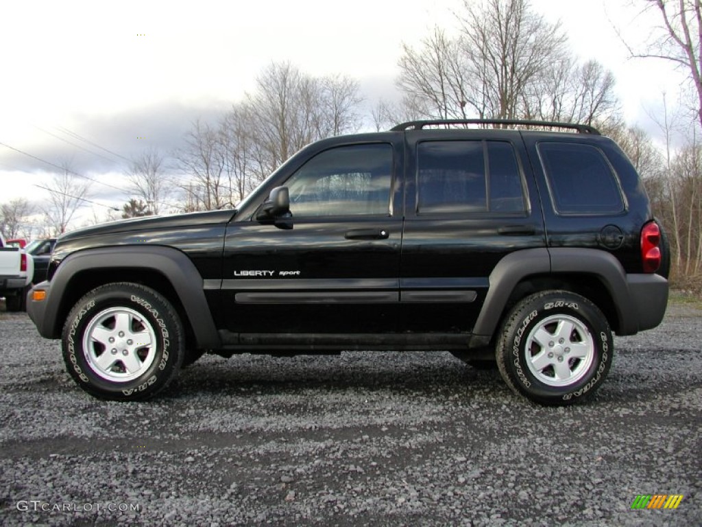 Black Clearcoat 2003 Jeep Liberty Sport 4x4 Exterior Photo #73915640