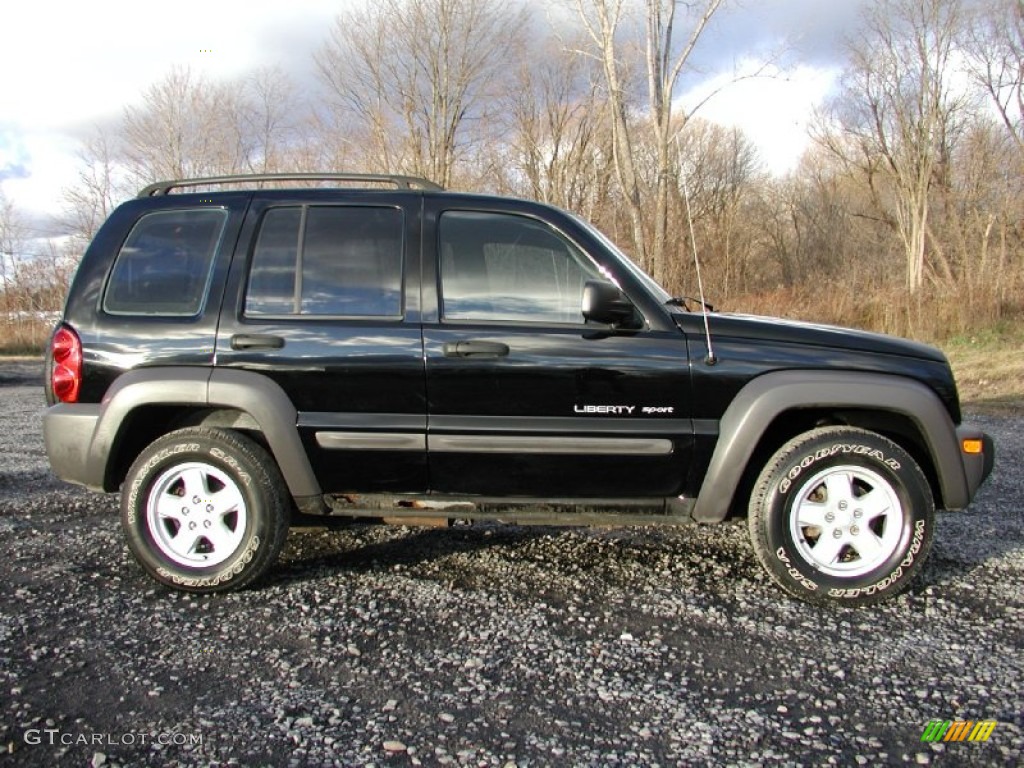 Black Clearcoat 2003 Jeep Liberty Sport 4x4 Exterior Photo #73915791