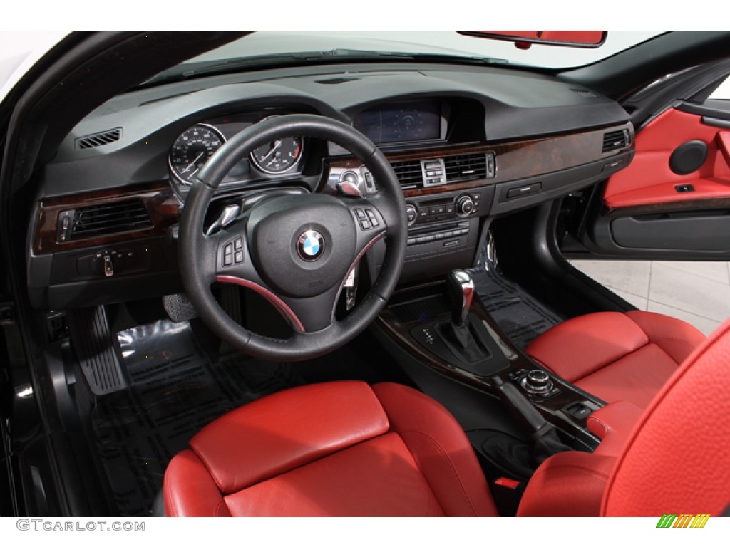 2010 3 Series 328i Convertible - Jet Black / Coral Red/Black Dakota Leather photo #6