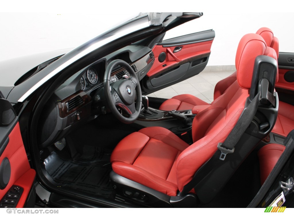 Coral Red/Black Dakota Leather Interior 2010 BMW 3 Series 328i Convertible Photo #73919249