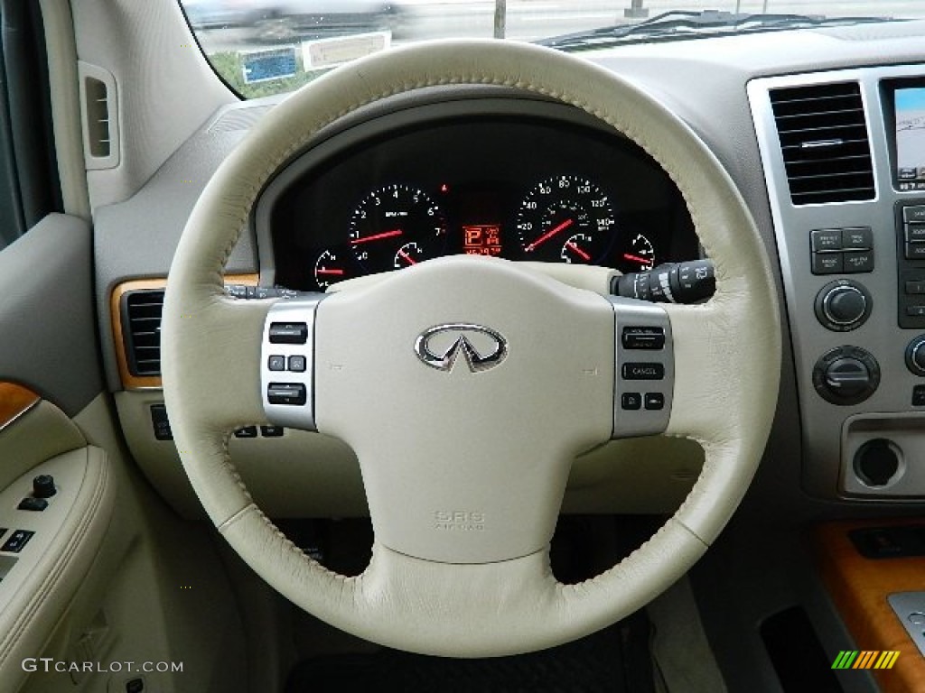 2010 Infiniti QX 56 4WD Wheat Steering Wheel Photo #73919261