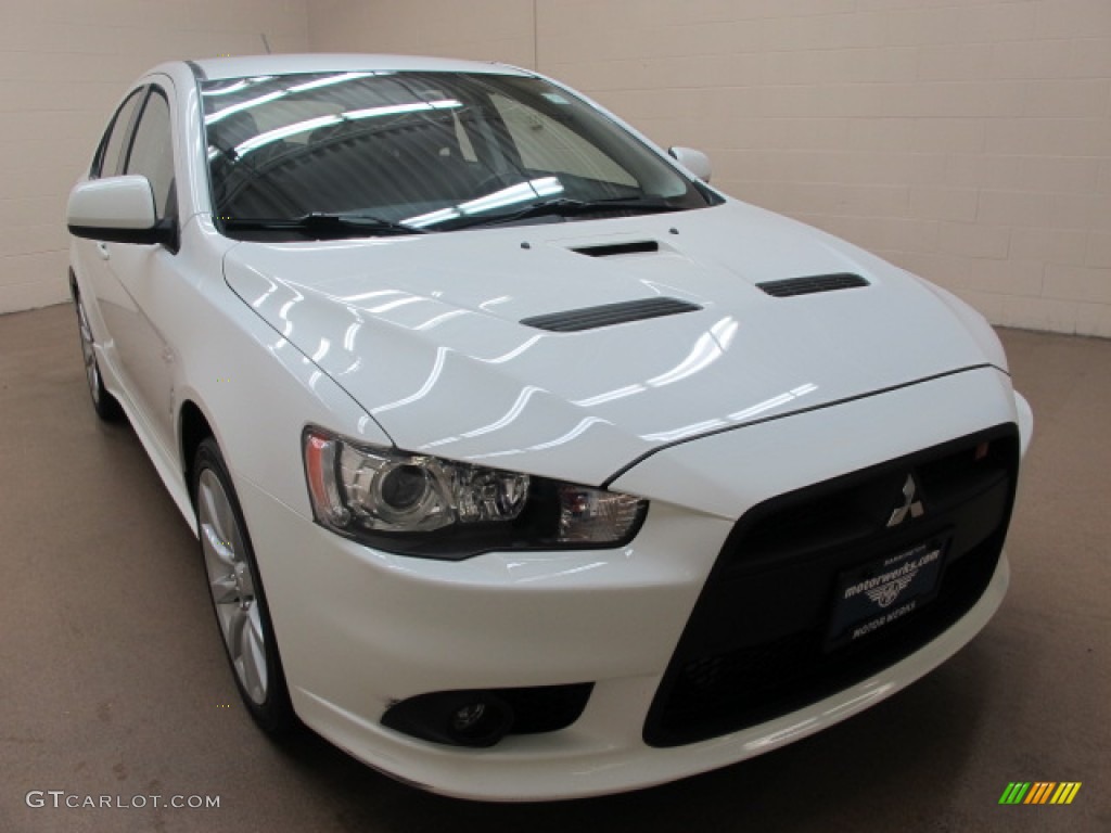 2010 Lancer Sportback RALLIART AWD - Wicked White Metallic / Black photo #1