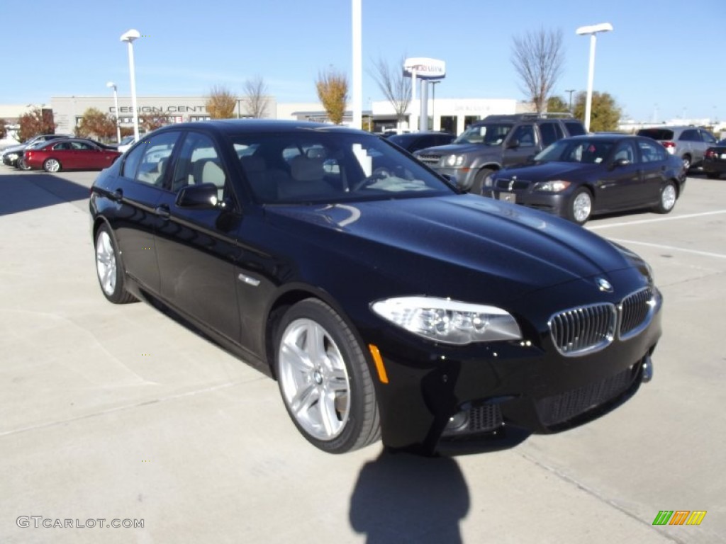 2013 5 Series 535i Sedan - Jet Black / Oyster/Black photo #2