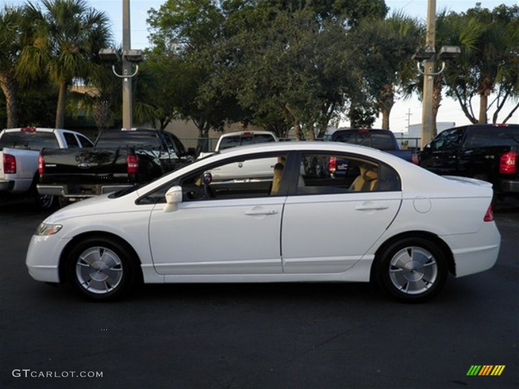 2007 Civic Hybrid Sedan - Taffeta White / Ivory photo #10