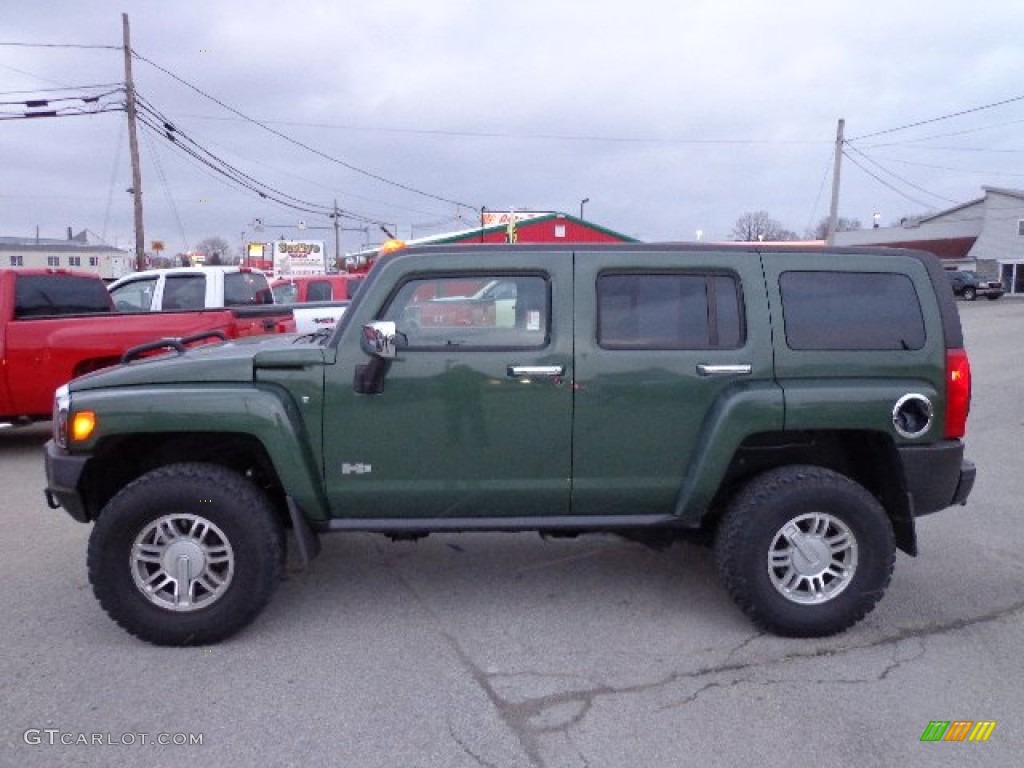 2006 H3  - Shadow Green Metallic / Ebony Black/Shadow Green photo #2