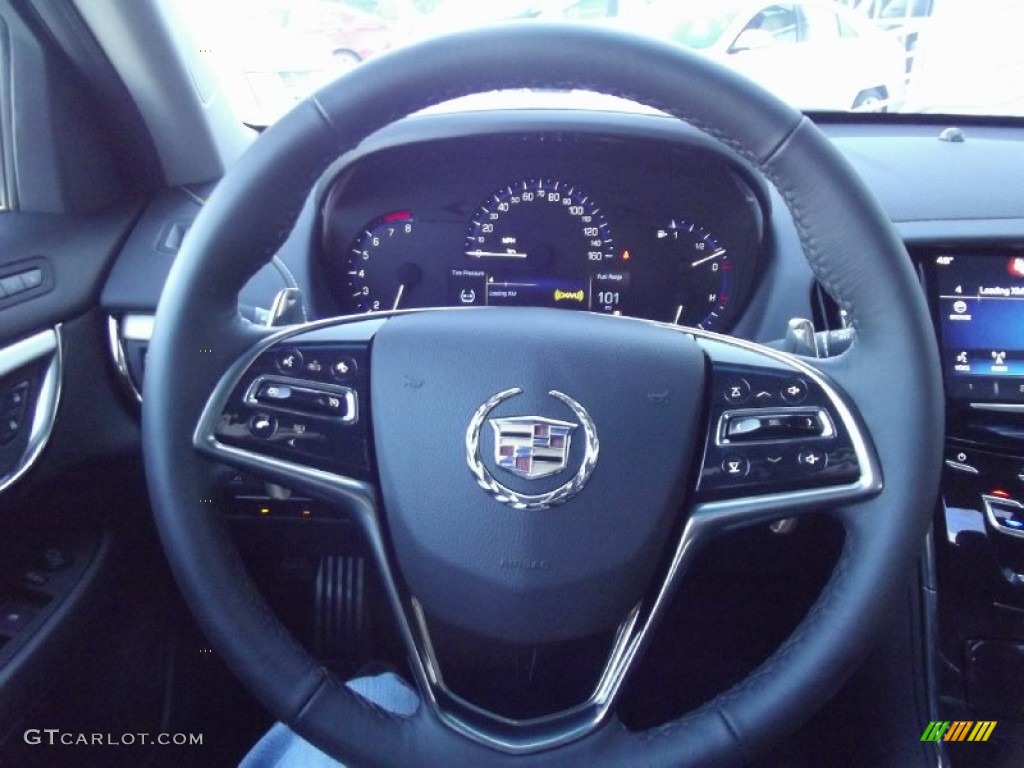 2013 Cadillac ATS 3.6L Premium Jet Black/Jet Black Accents Steering Wheel Photo #73933767