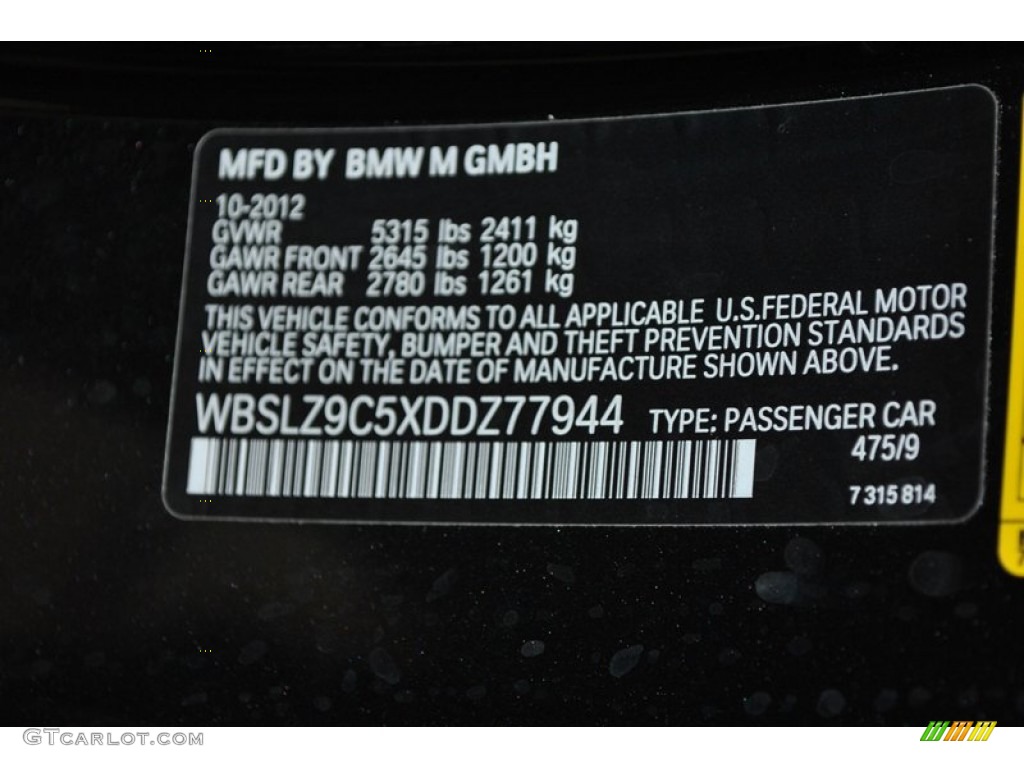 2013 M6 Color Code 475 for Black Sapphire Metallic Photo #73937825