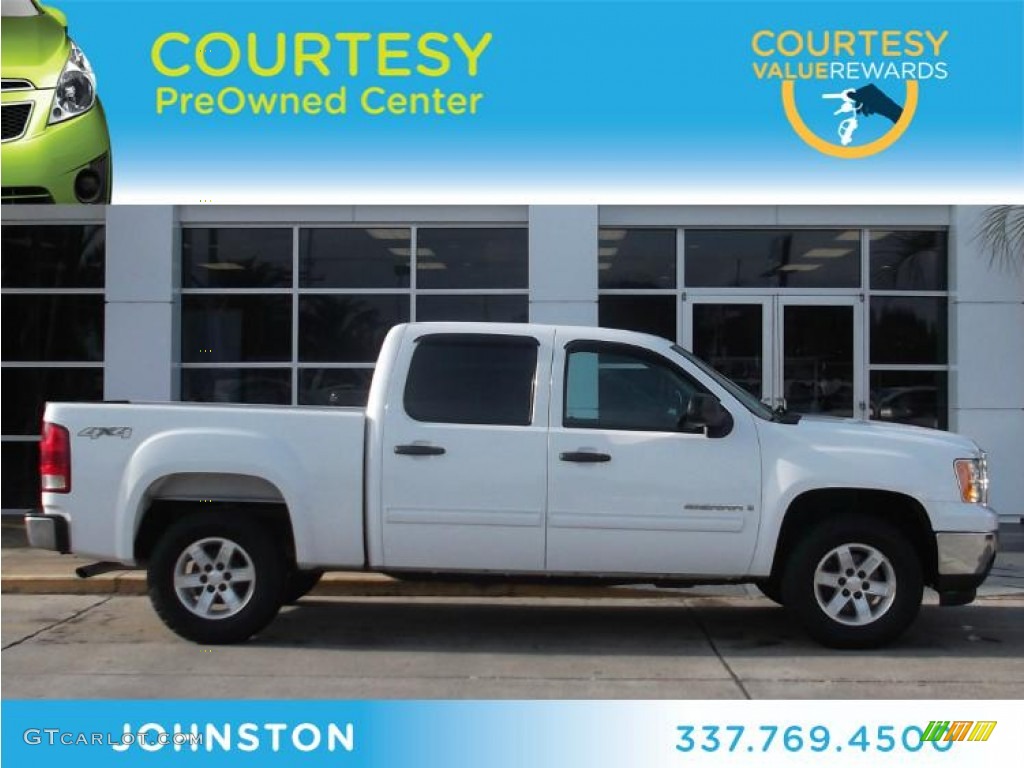2008 Sierra 1500 SLE Crew Cab 4x4 - Summit White / Ebony photo #1