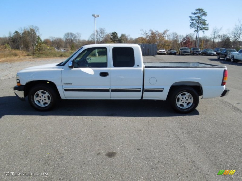 1999 Silverado 1500 LS Extended Cab - Summit White / Medium Oak photo #3